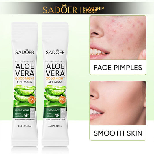 SADOER Aloe Vera Frozen Mask Jelly Hydrating Moisturizing Whitening Brightening Sleeping 4ml