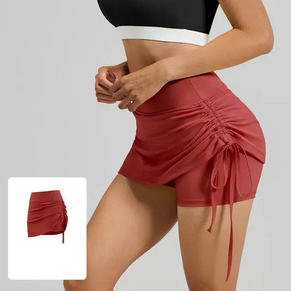 High Waist Elastic Women Side Drawstring Design with Inner Short