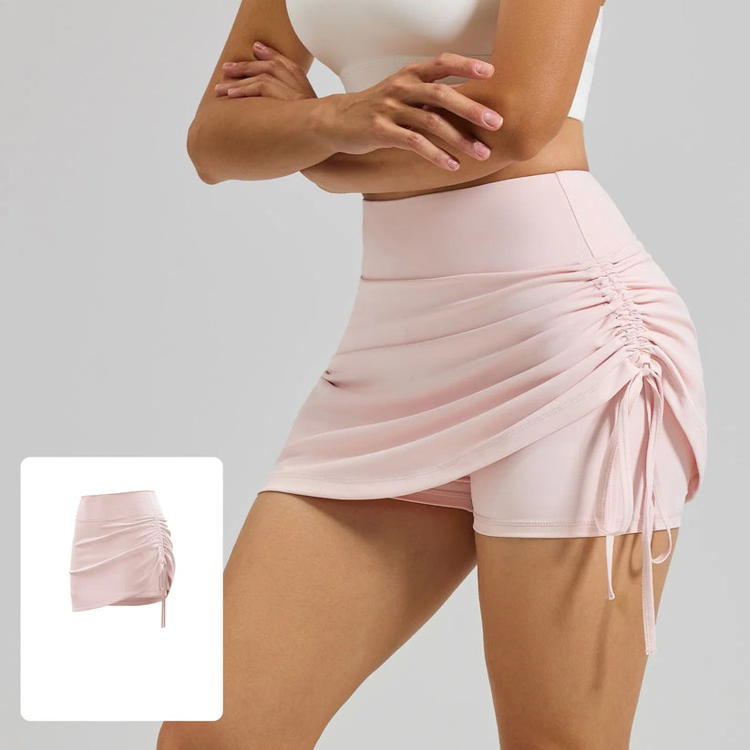 High Waist Elastic Women Side Drawstring Design with Inner Short
