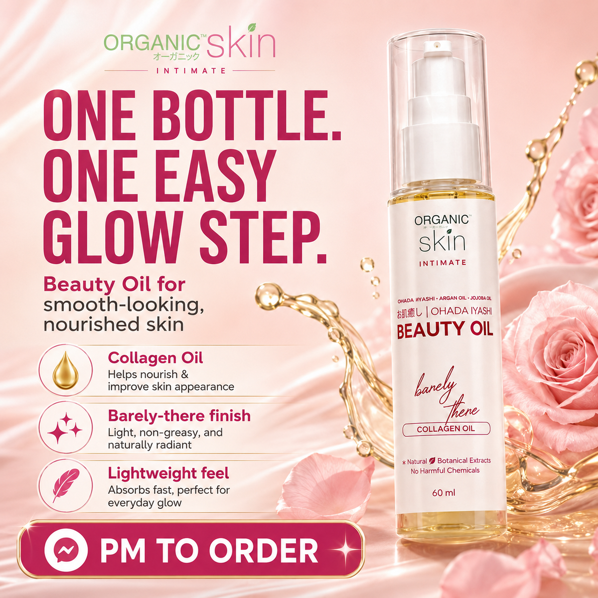 ORGANIC SKIN Japan Intimate Beauty Oil for Stretch Marks & Scar Treatment 60ml