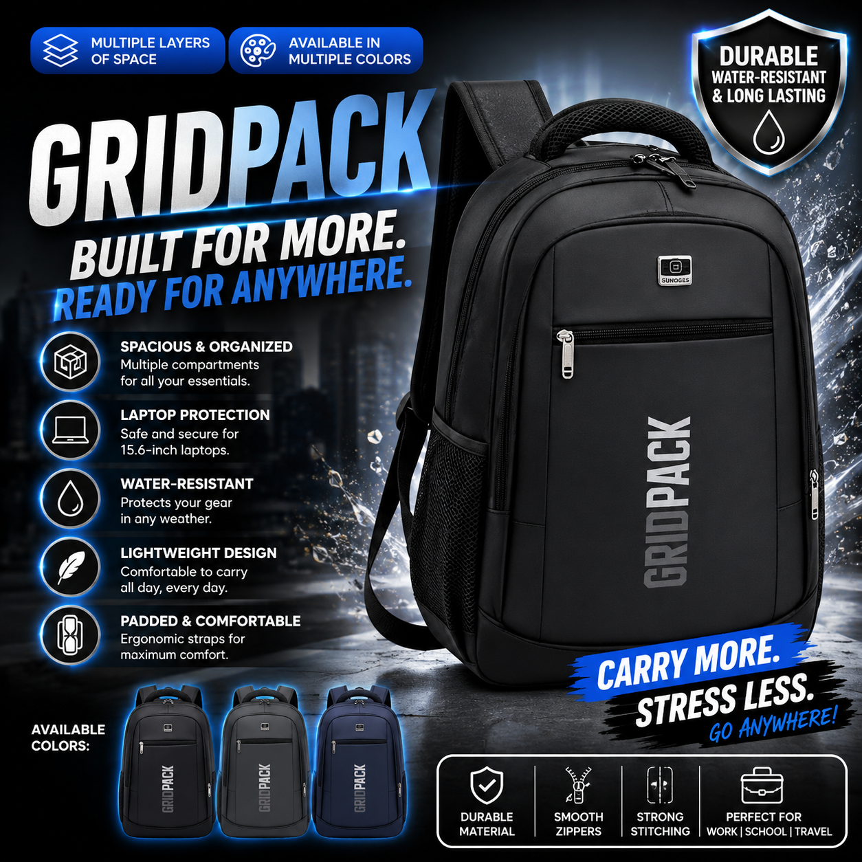 Multi-compartment Waterproof Backpack