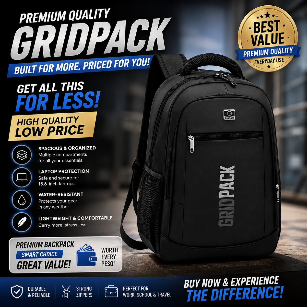 Multi-compartment Waterproof Backpack