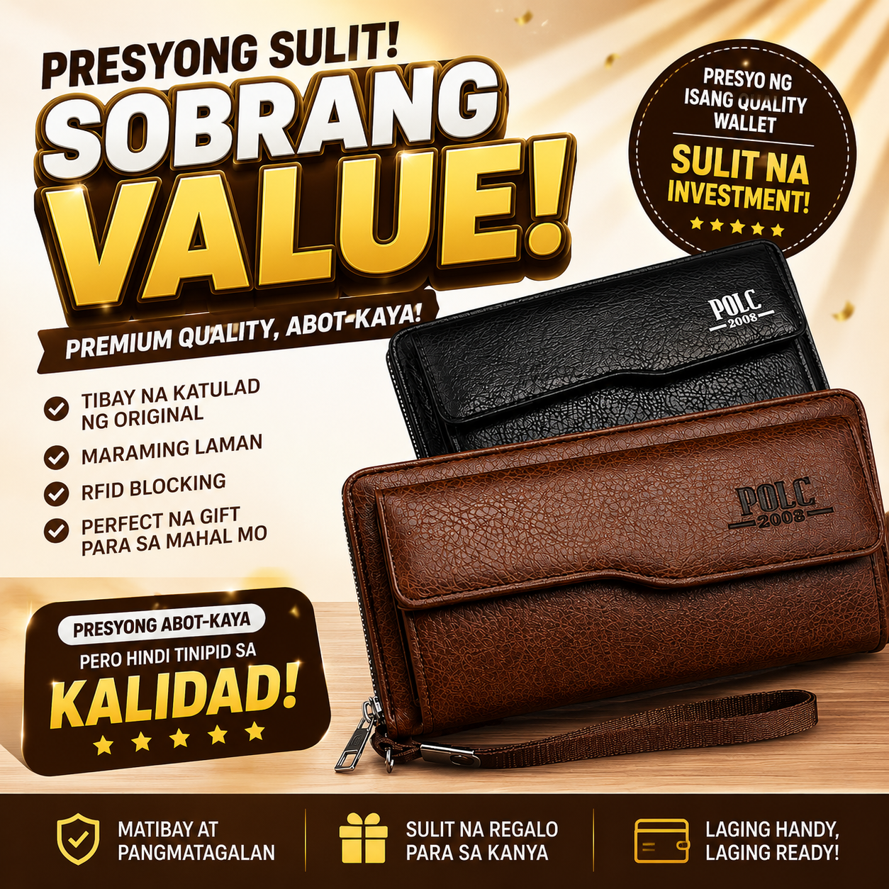 Men's Retro All-in-One Wallet & Phone Holder