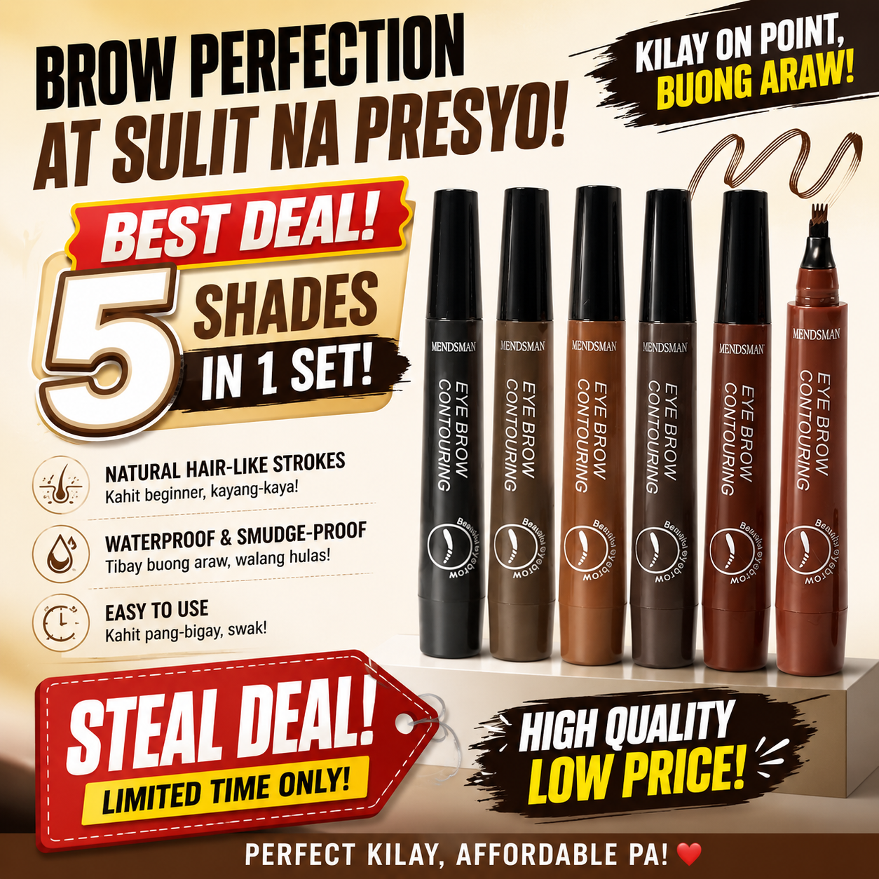 Waterproof 4 Tip Liquid Brow Tattoo Pen