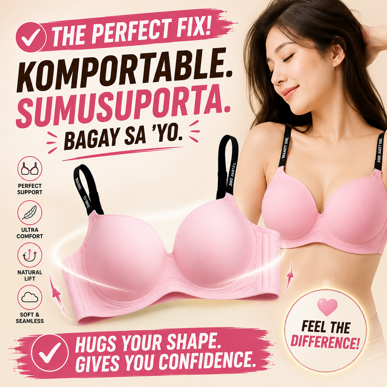 Seamless Non-Wire Push Up Bra