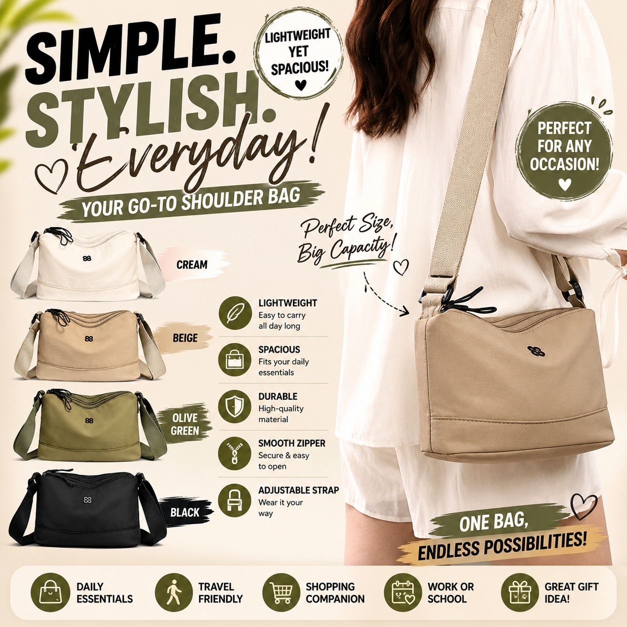 High Quality Waterproof Crossbody Bag