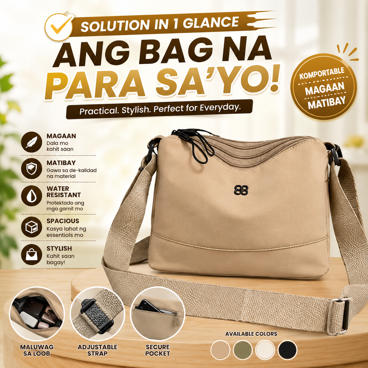 High Quality Waterproof Crossbody Bag