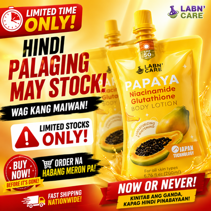 LABN' CARE Papaya Niacinamide Glutathione Body Lotion SPF 50 PA+++