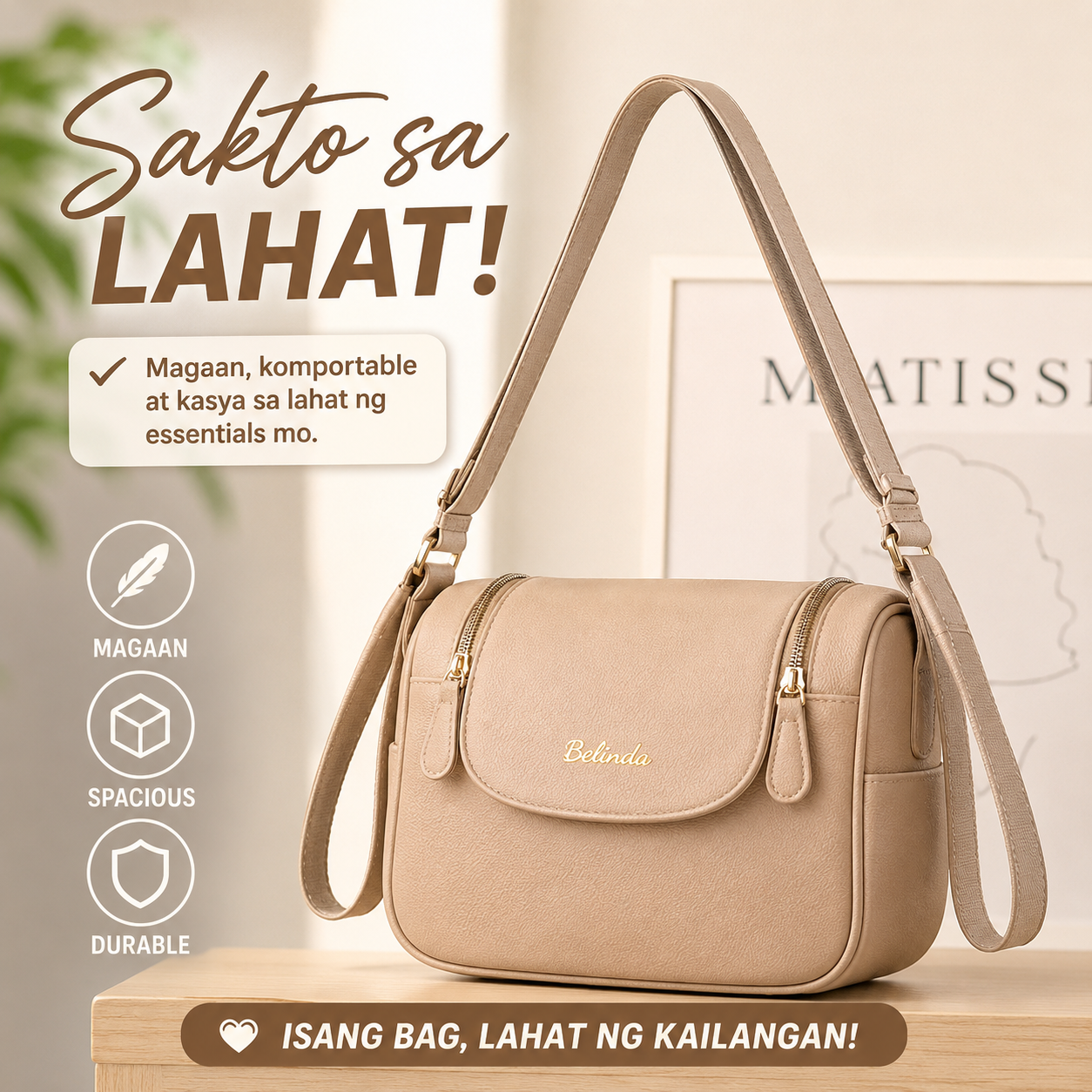 High-end Korean Leather Classy Shoulder Crossbody Bag