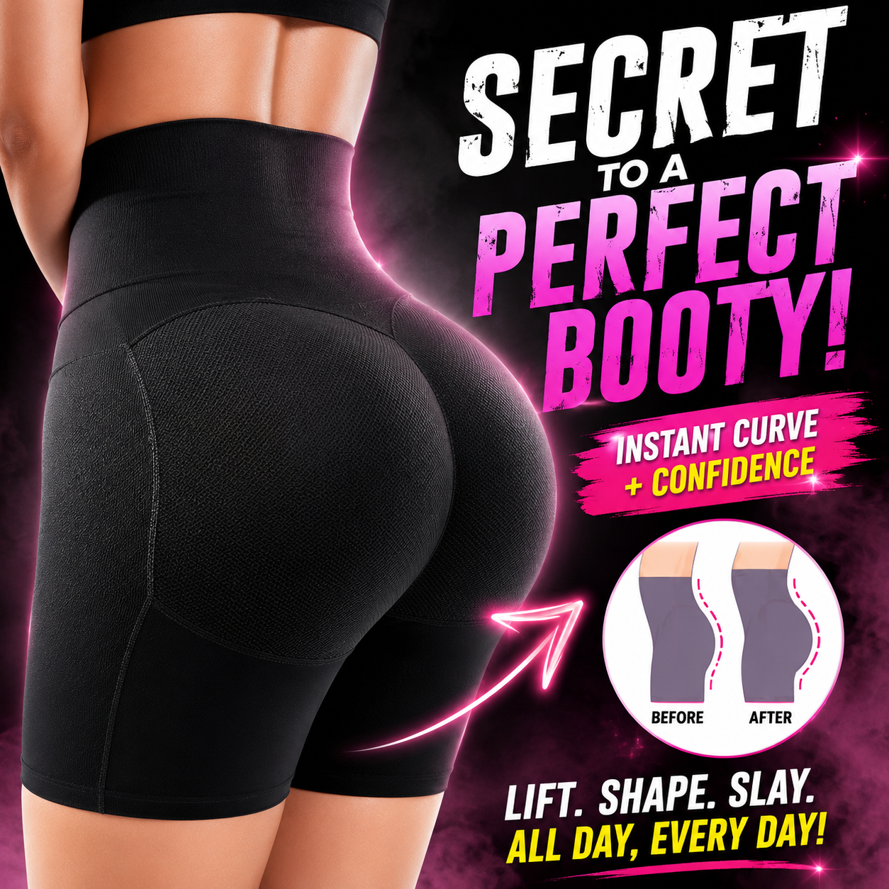 Seamless High Waist Butt Padded Short