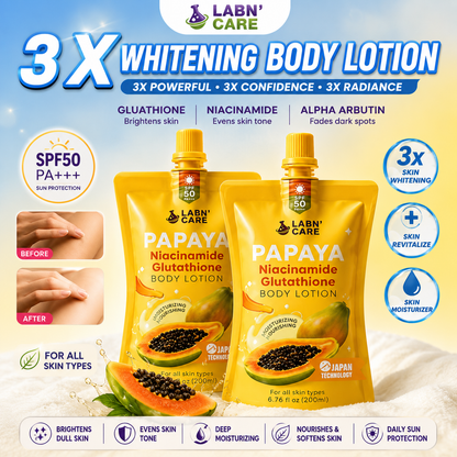 LABN' CARE Papaya Niacinamide Glutathione Body Lotion SPF 50 PA+++