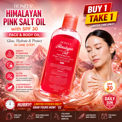 BUY 1 TAKE 1 | BONITA Himalayan Pink Salt Face and Body Oil with SPF 30