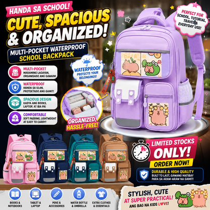 Multi-Pocket Waterproof School Backpack