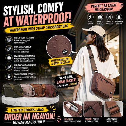 Waterproof Wide Strap Crossbody Bag