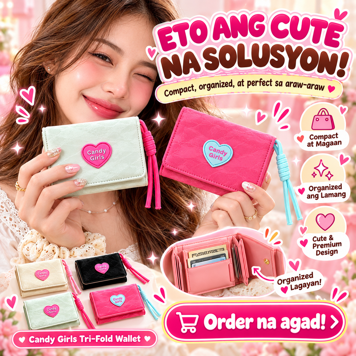 Candy Girls Tri-Fold Wallet