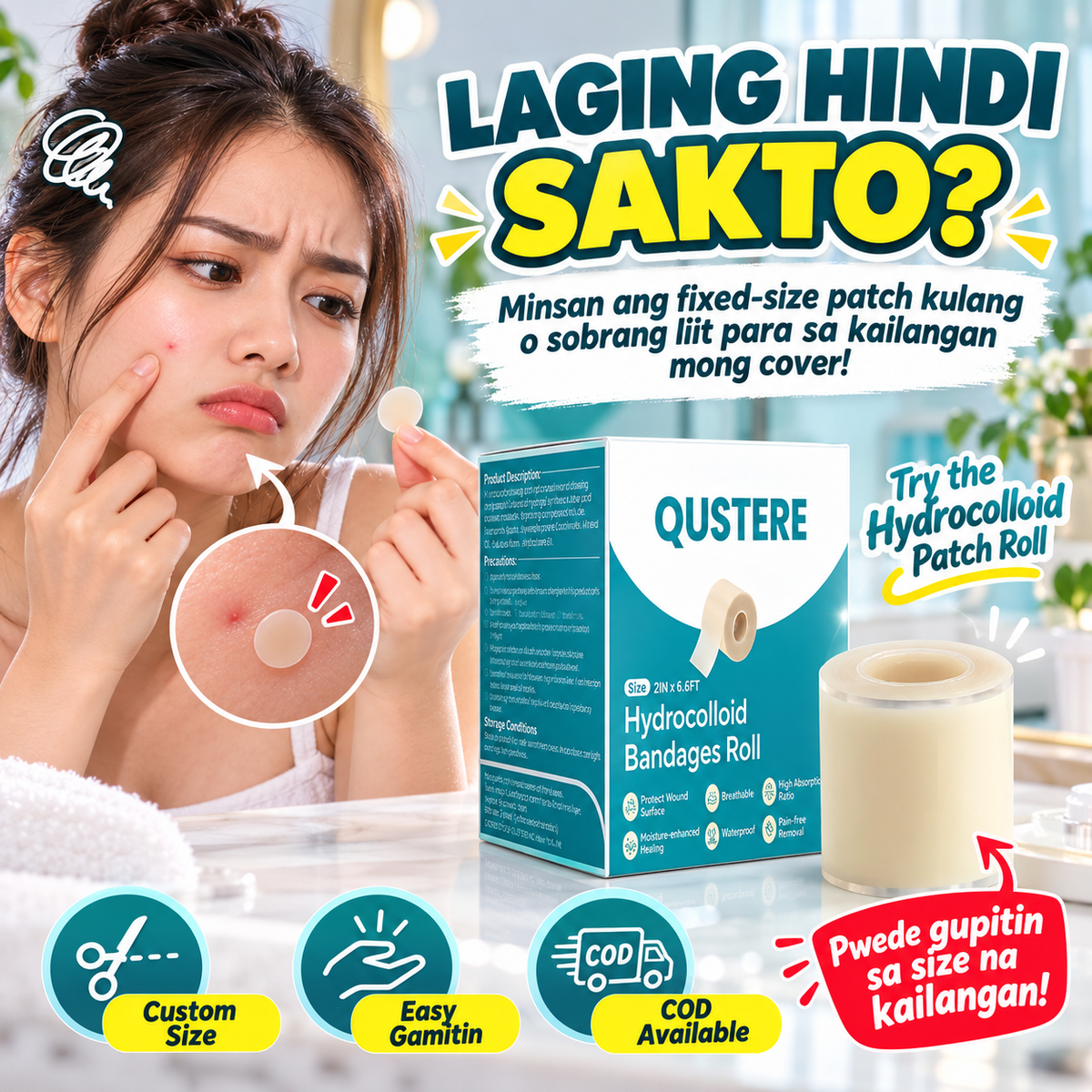 Hydrocolloid Patch Bandages Roll – For Acne, Pimples & Scar Care