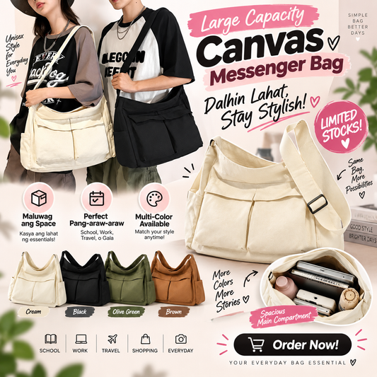 Large Capacity Canvas Messenger Bag