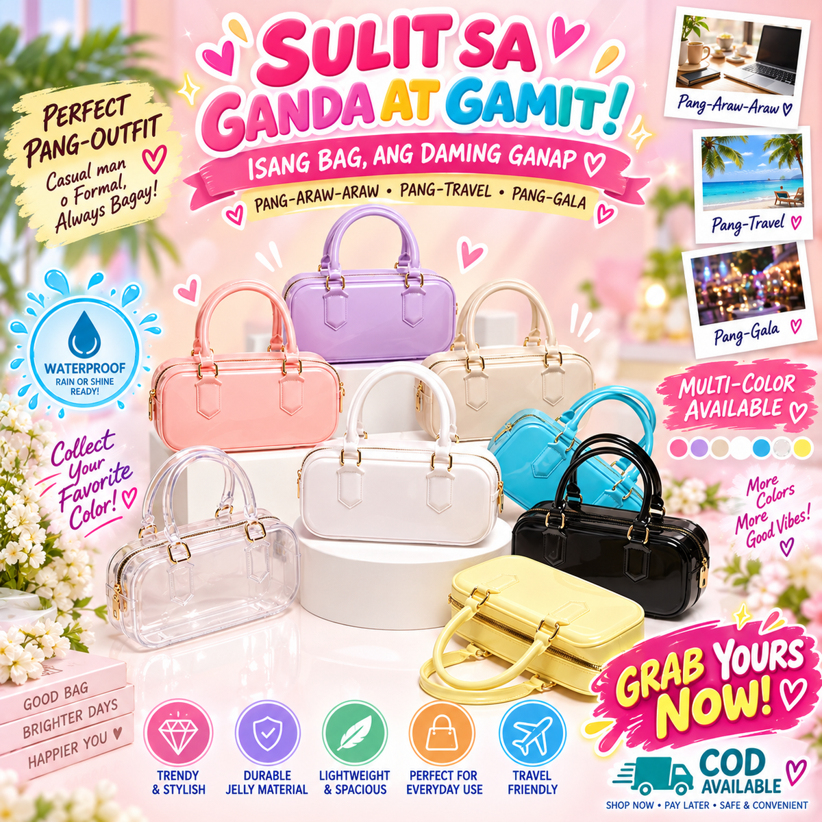 Candy Color Waterproof Jelly Bag