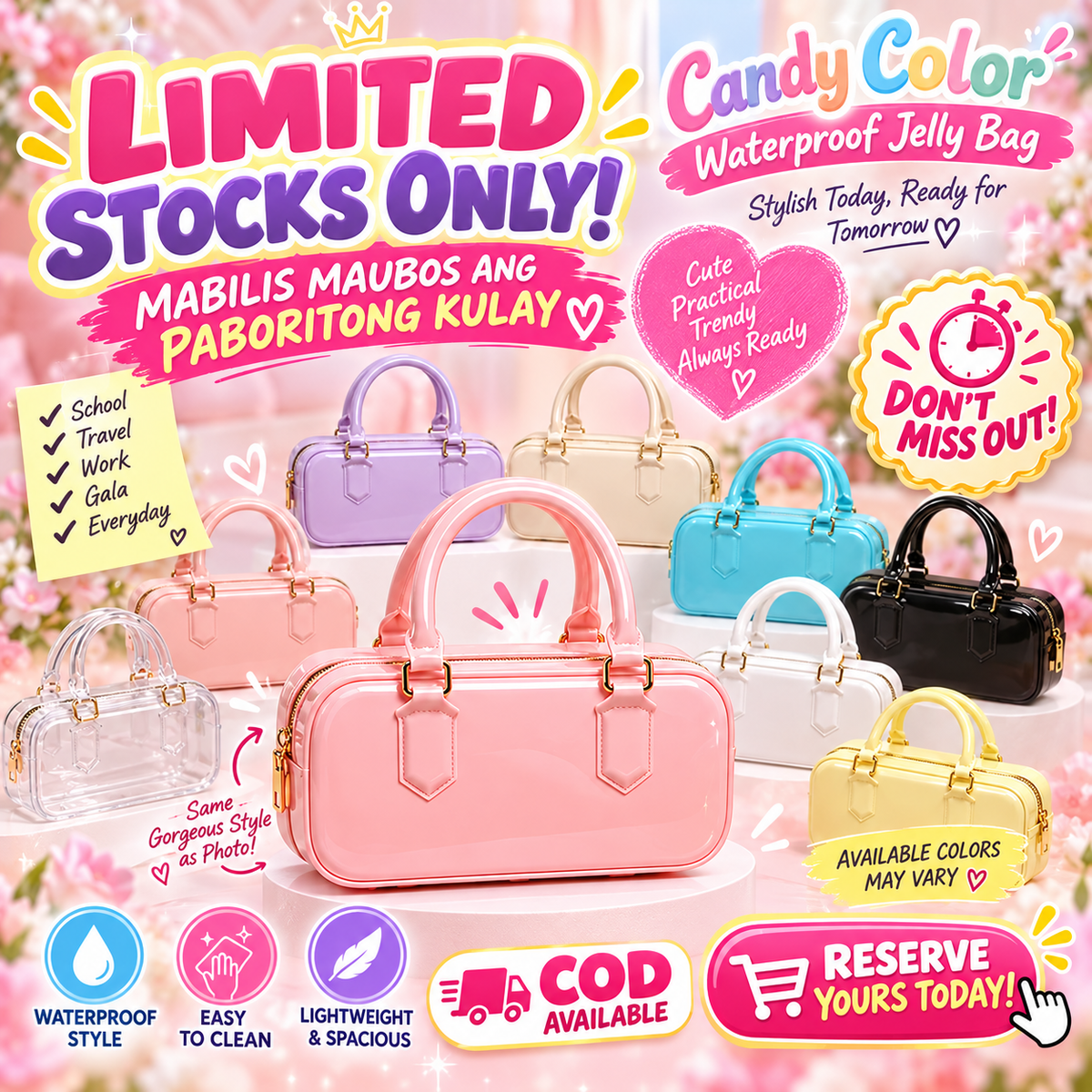 Candy Color Waterproof Jelly Bag