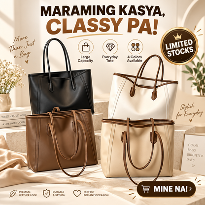 Large Capacity Leather Tote Bag