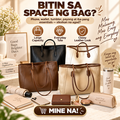 Large Capacity Leather Tote Bag
