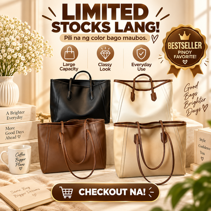 Large Capacity Leather Tote Bag