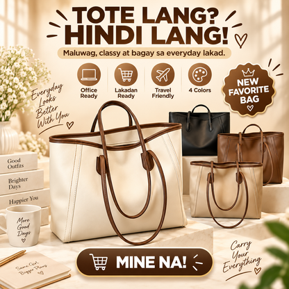 Large Capacity Leather Tote Bag