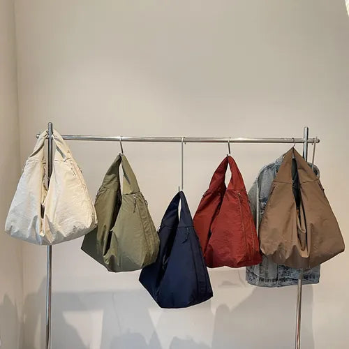 Women's Solid Color Textured Draped Tote Bag