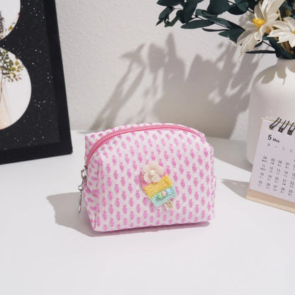 Mini Embroidered Waffle Pouch