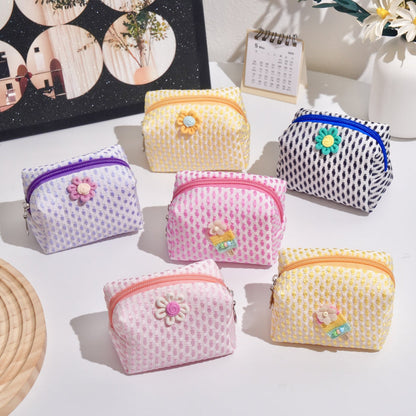 Mini Embroidered Waffle Pouch