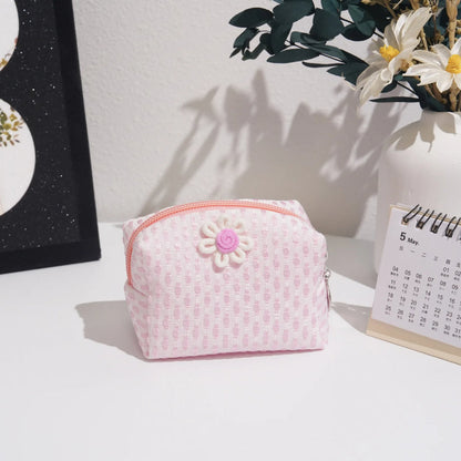 Mini Embroidered Waffle Pouch