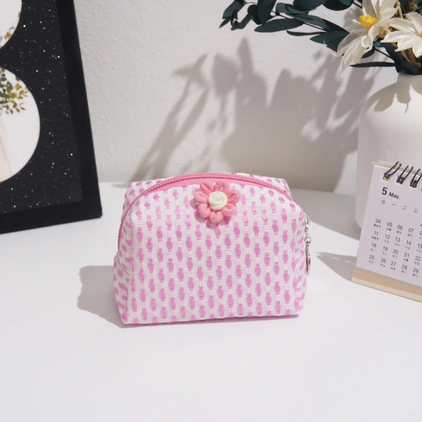 Mini Embroidered Waffle Pouch