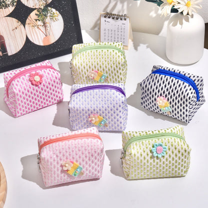 Mini Embroidered Waffle Pouch