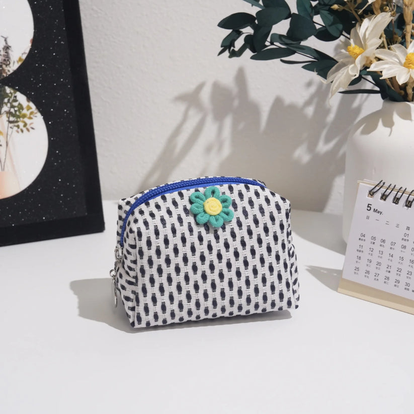 Mini Embroidered Waffle Pouch