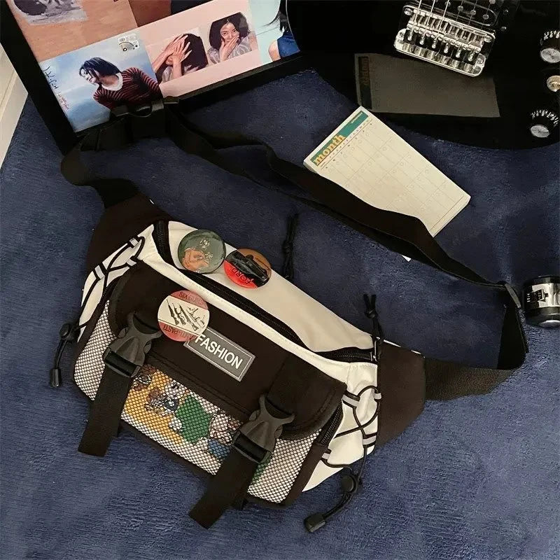 Japan Style Multi-Pocket Streetwear Fanny Pack