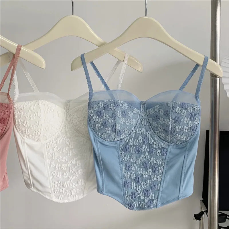 Padded Floral Lace Corset Top