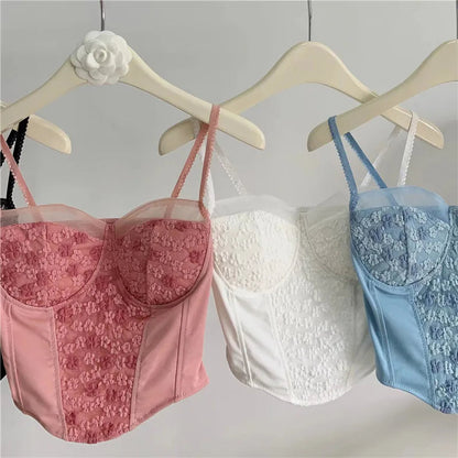 Padded Floral Lace Corset Top