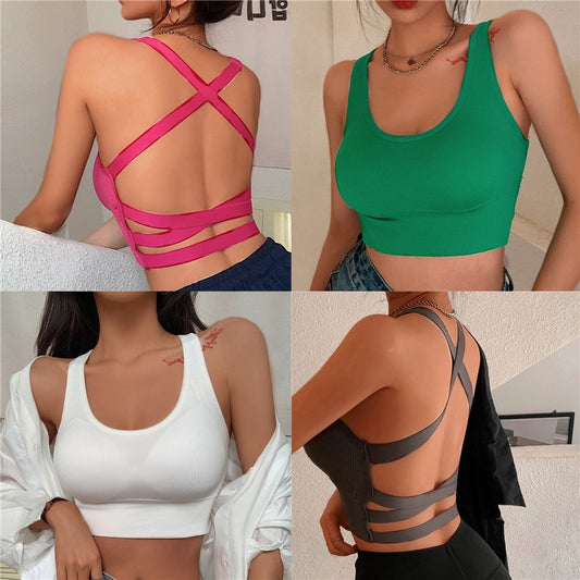 Cross Back Padded Sports Bra