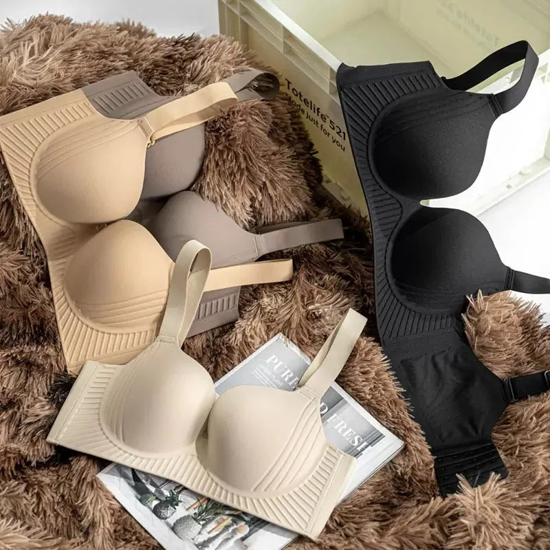 Plus Size Wireless Push Up Bra 3D Anti-Gravity Seamless Padded Gathering & Anti-sagging