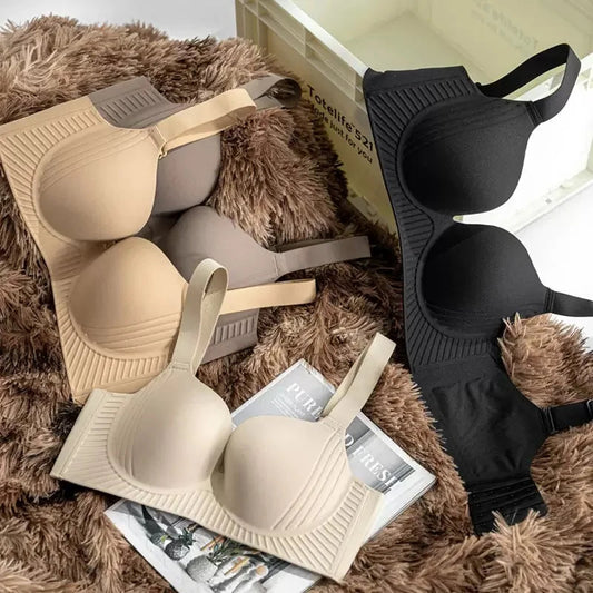 Plus Size Wireless Push Up Bra 3D Anti-Gravity Seamless Padded Gathering & Anti-sagging