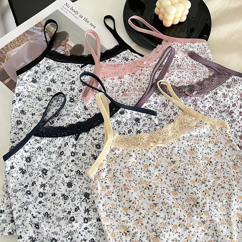 Floral Lace Trim Camisole