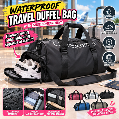 Waterproof Travel Duffel Bag with Shoe Compartment