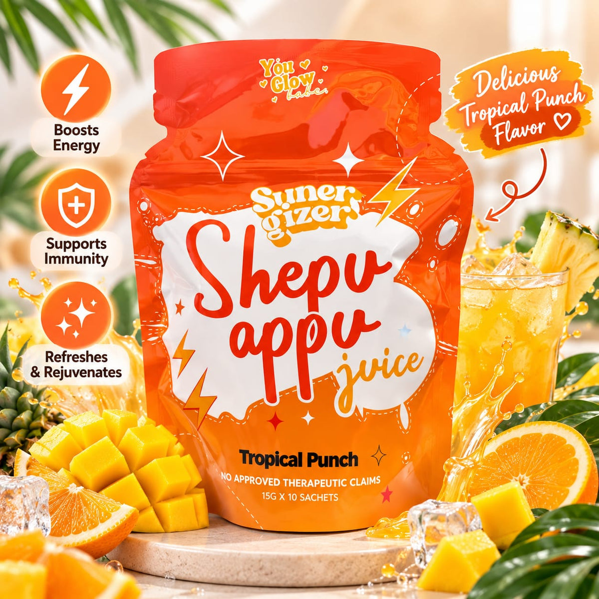 YOU GLOW BABE Shepu Appu Juice - Tropical Punch (15g x 10 sachets)