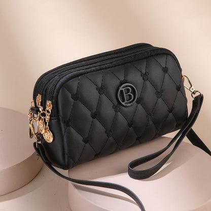 Three-layer Zipper Fashion Sling Bag