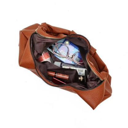 2-in-1 Soft Leather Hobo Bag with Matching Wristlet