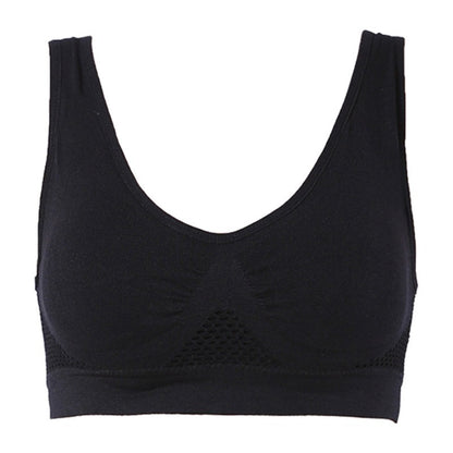 Plus Size Seamless Wire Free Mesh Breathable Cool Lift Up Air Sports Bra