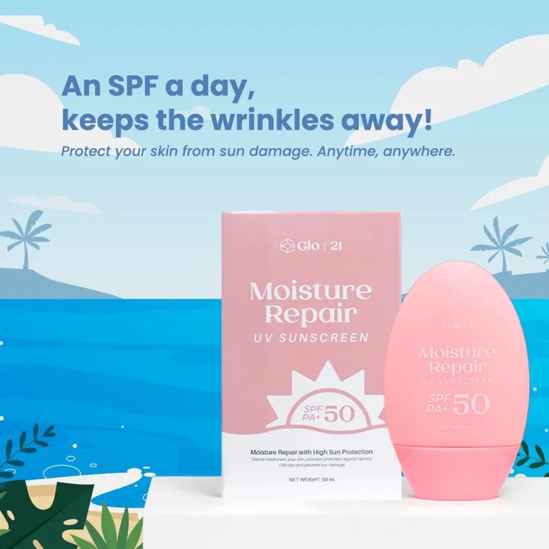 Glo21 Moisture Repair Sunscreen with Long Lasting SPF50