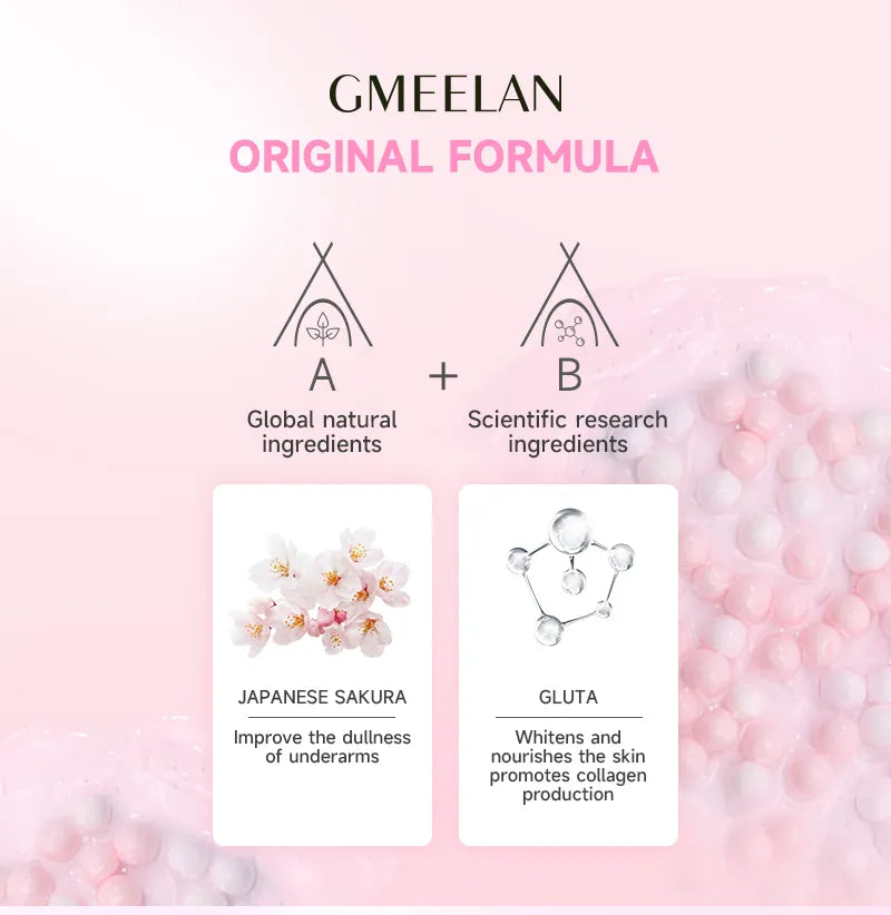 GMEELAN Sakura Underarm Whitening Cream Body Lotion Pearl Moisturizer 30g