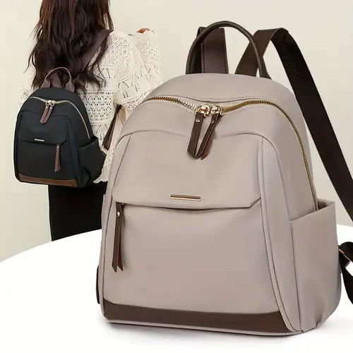 Vintage-Inspired Waterproof Oxford Backpack