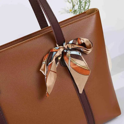 Large Capacity Tote Bag with Silk Ribbon